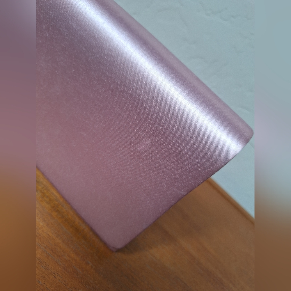 Vtg Pink Satin Box Clutch Evening Structured Mauve Minimalist Prom HOCO Formal - Picture 12 of 13